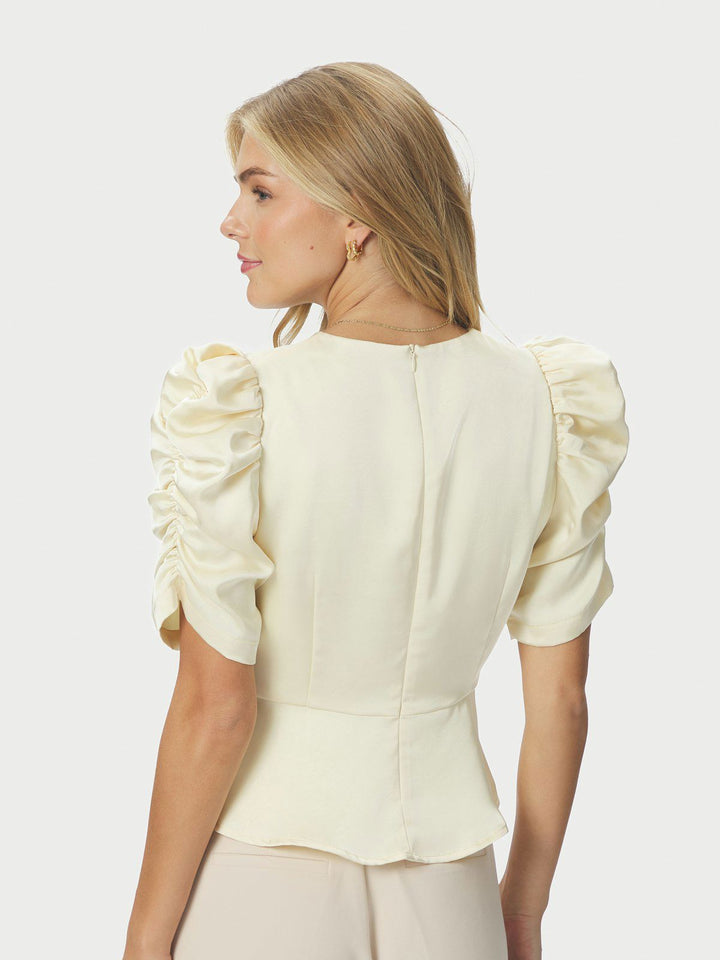 Benua Heavy Sateen Blouse  Light Yellow