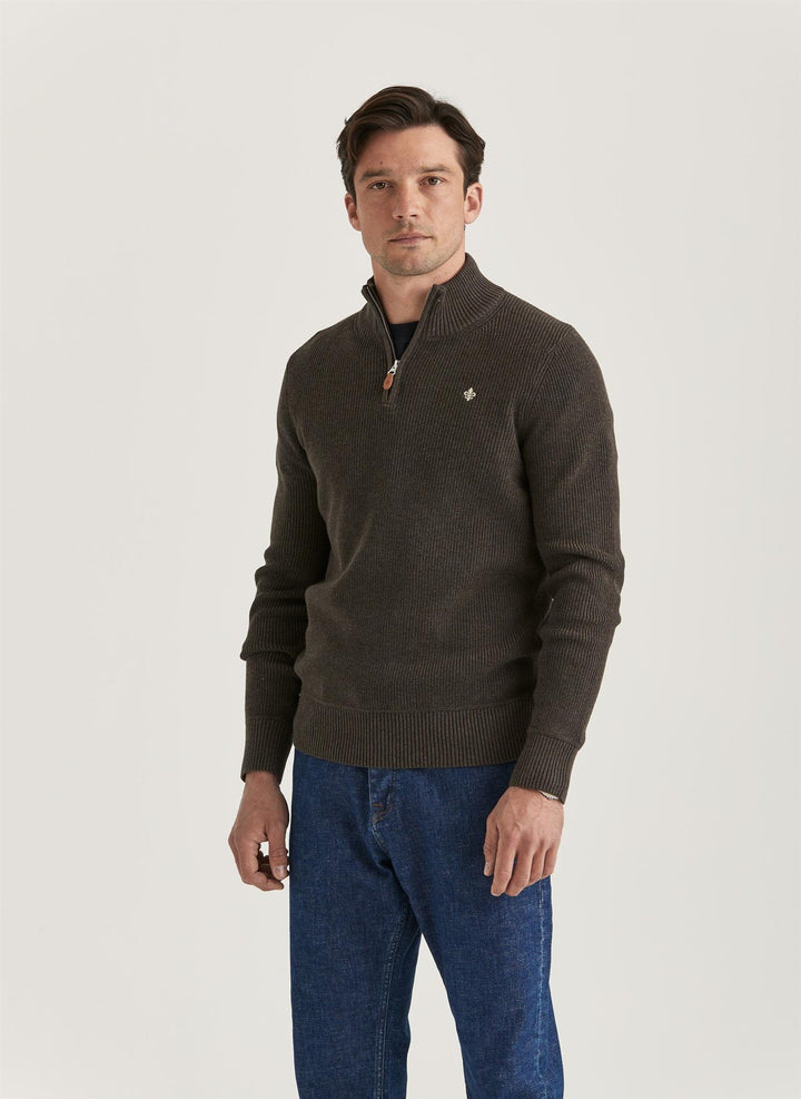 Bernard Half Zip  Brown