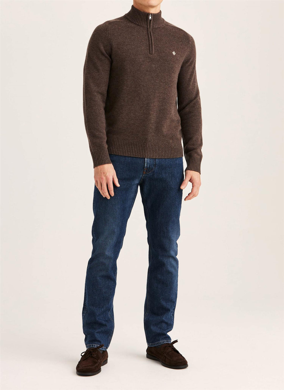 Hertford Half Zip  Brown