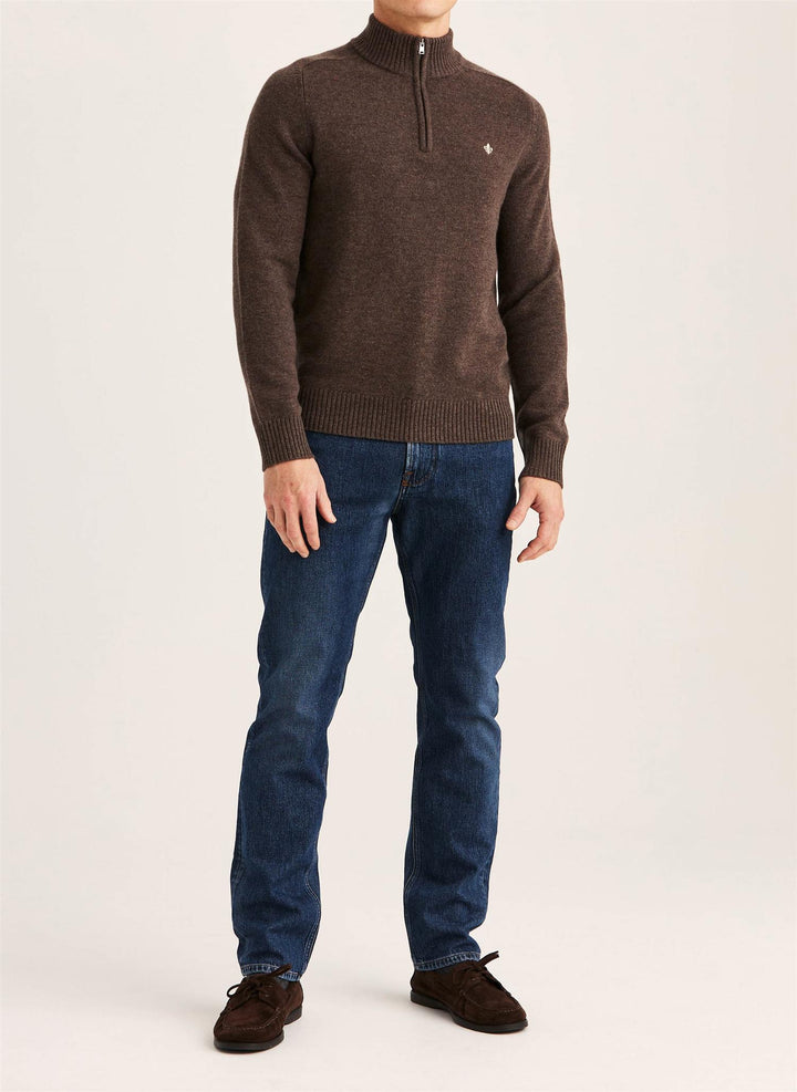 Hertford Half Zip  Brown