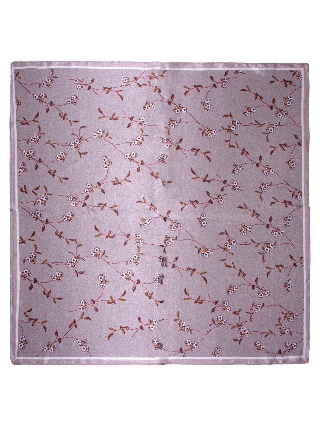 Skjerf blomstret silke  Beige