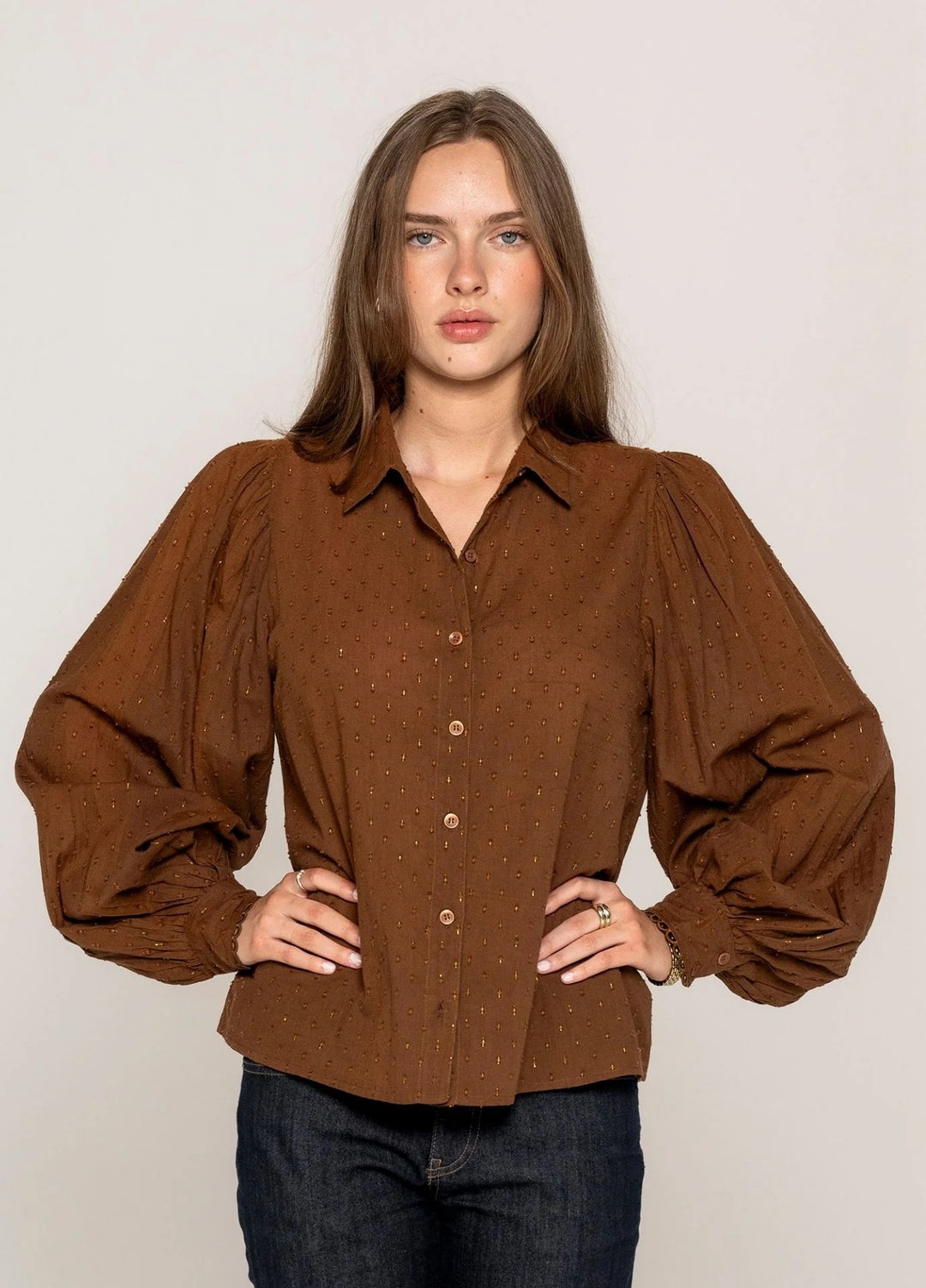 Anaya Shirt Bisque Lurex  Bisque Lurex