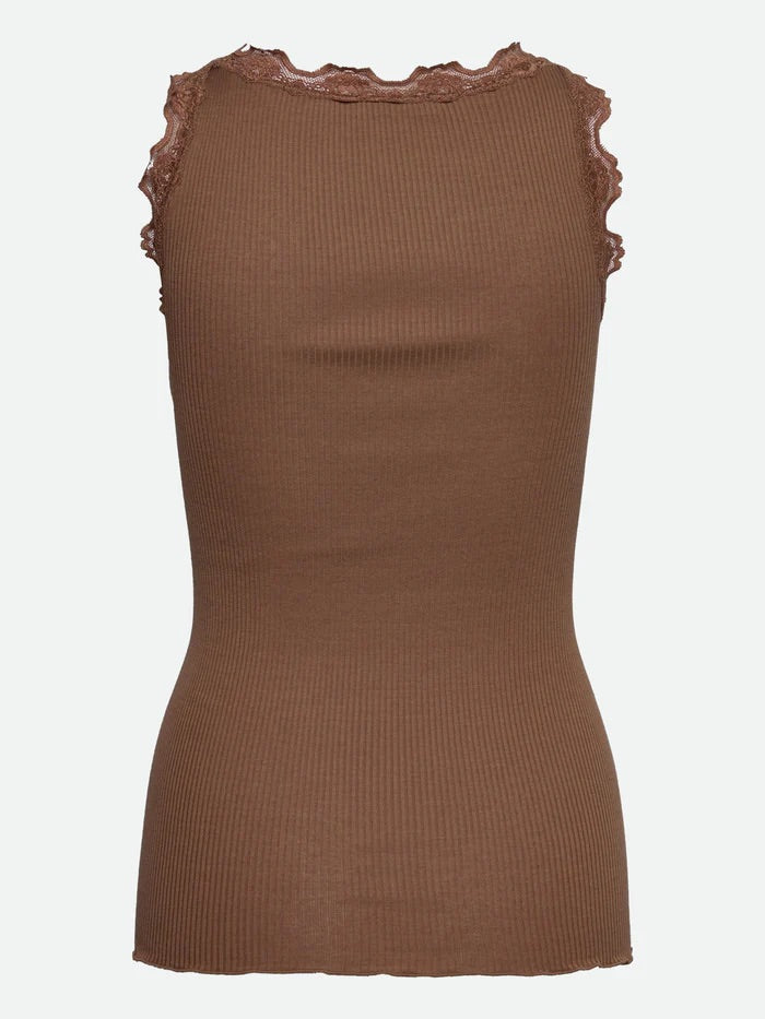 RWBabette Silk SL U-neck Lace Top  Coca Mocha