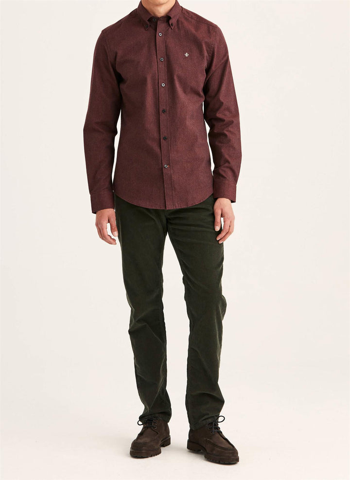 Watts Flannel Shirt-Slim Fit  Wine Red
