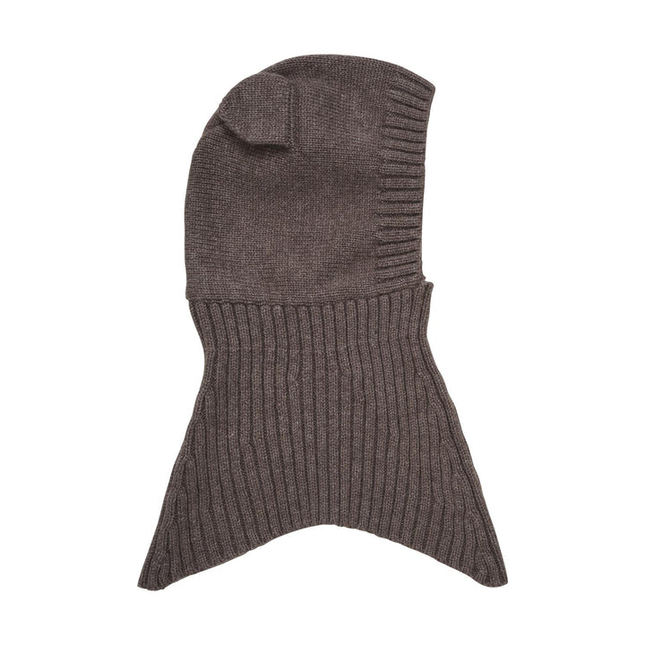 Balaclava Ears Wool Knit  Brown Melange