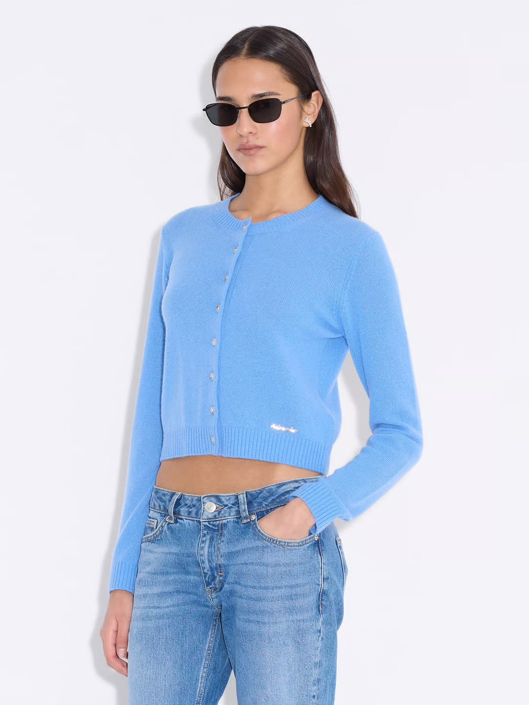 W. Cashmere Cardigan  Blue