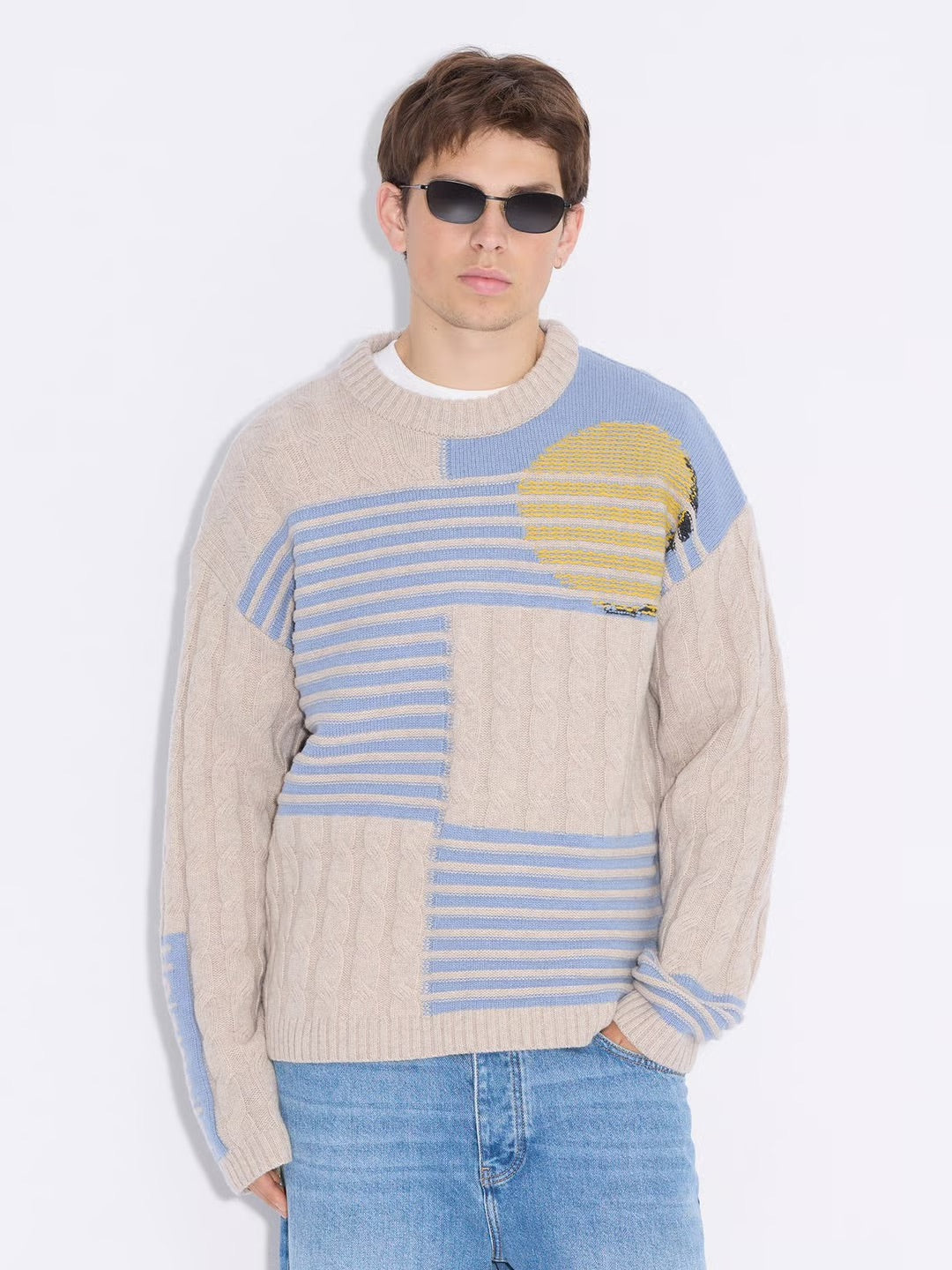 Retro Sun Crew  Beige Mix