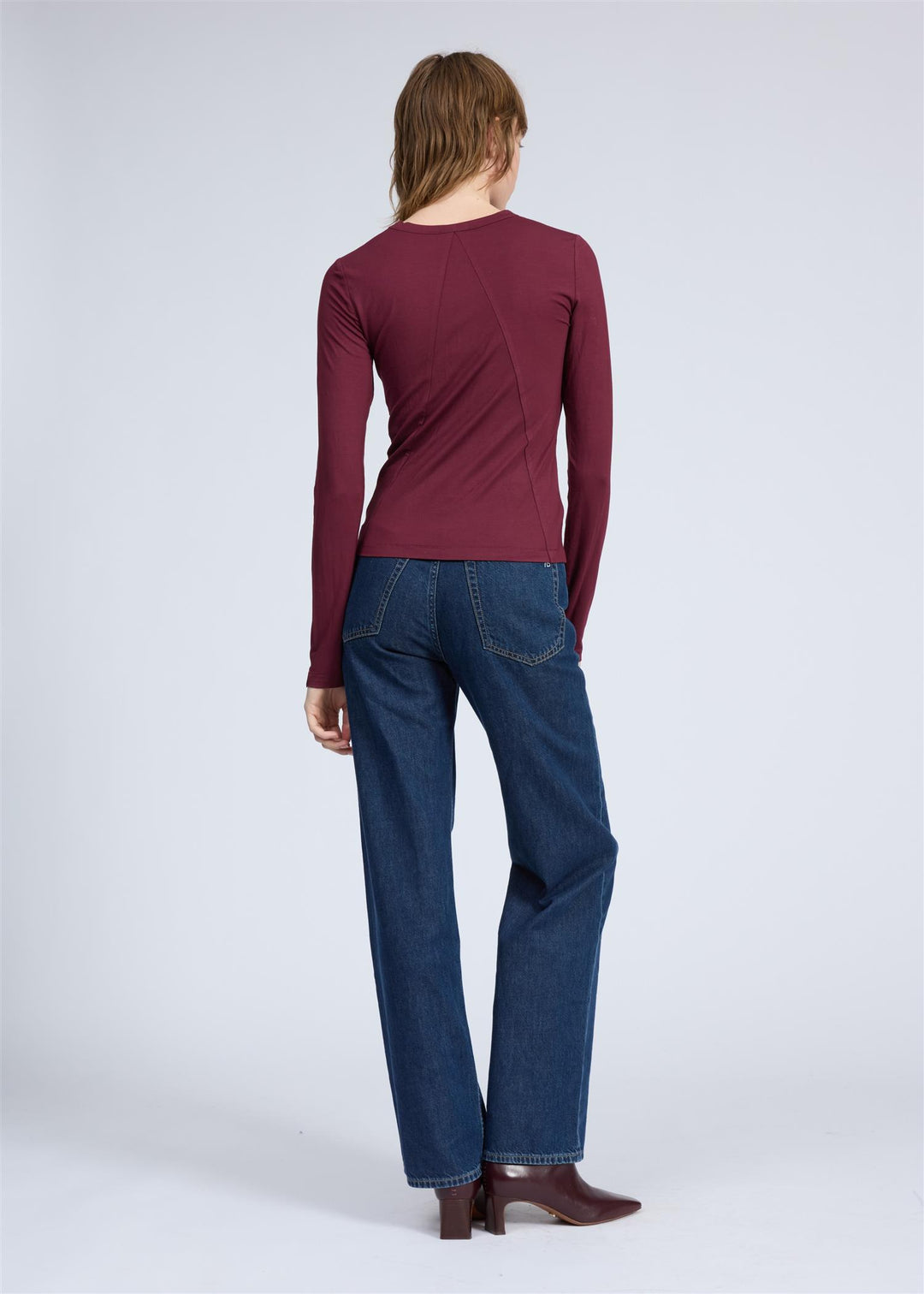 LUCA JERSEY SLIM LS  Wine