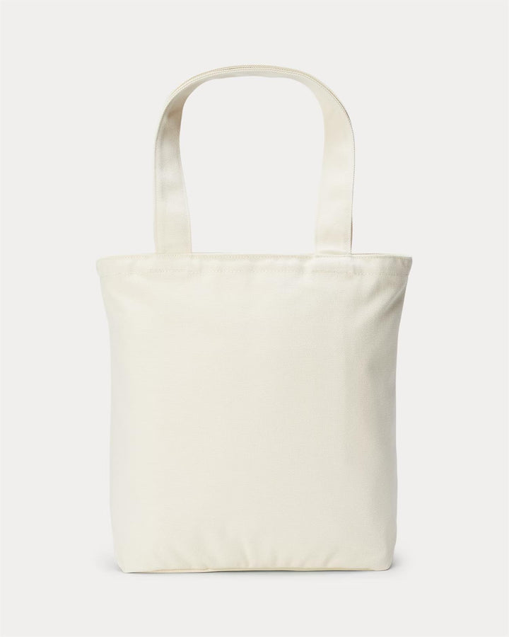 Polo Bear Cotton Canvas Tote  Creme