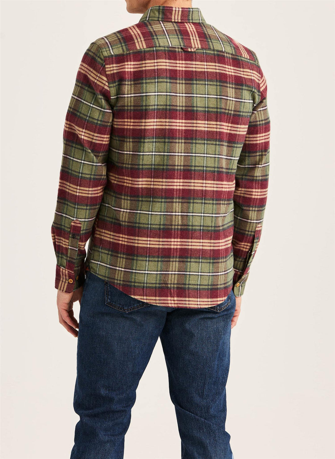 Flannel Big Check Shirt-Slim Fit Olive