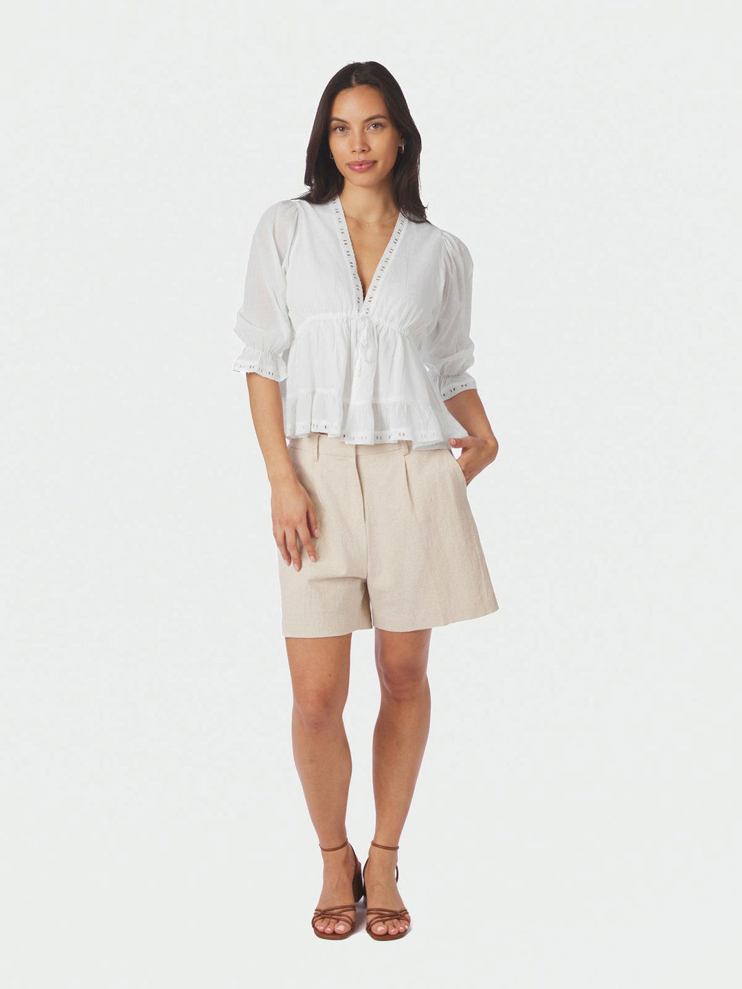 Adelia S Voile Blouse  White