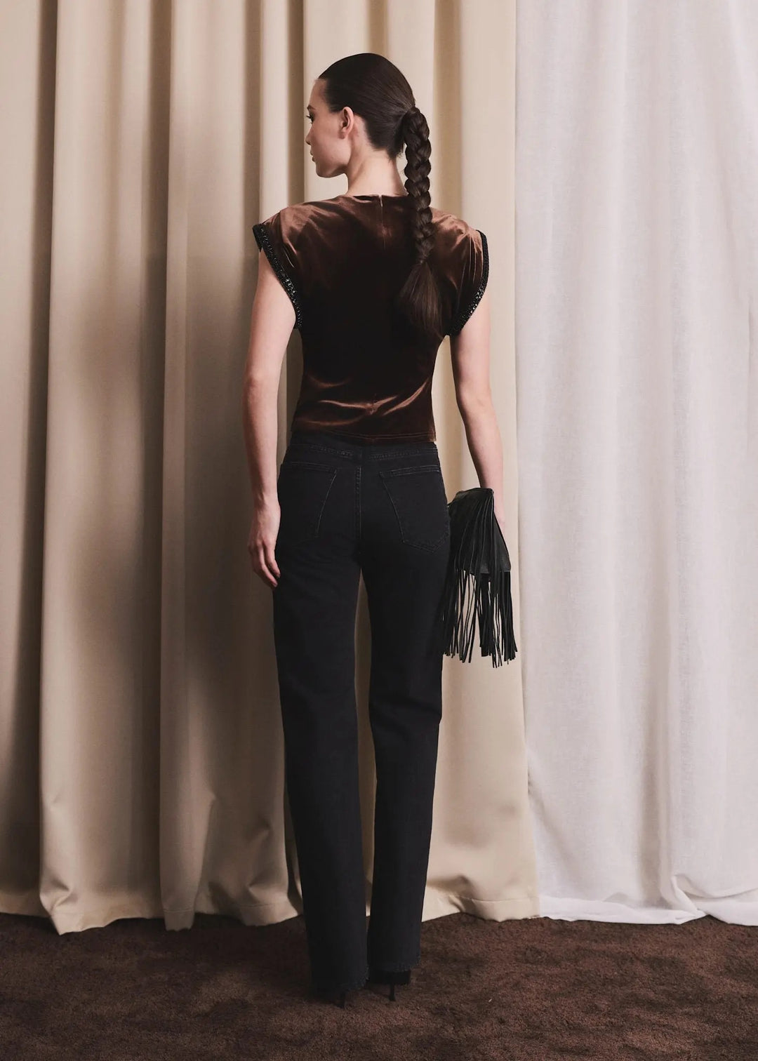 Sunset Velour Top Cocoa Brown