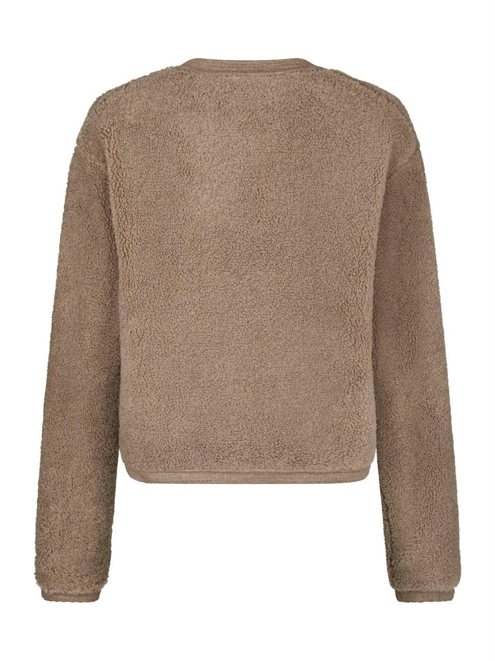 Limo Fluffy Knit Cardigan  Dark Sand