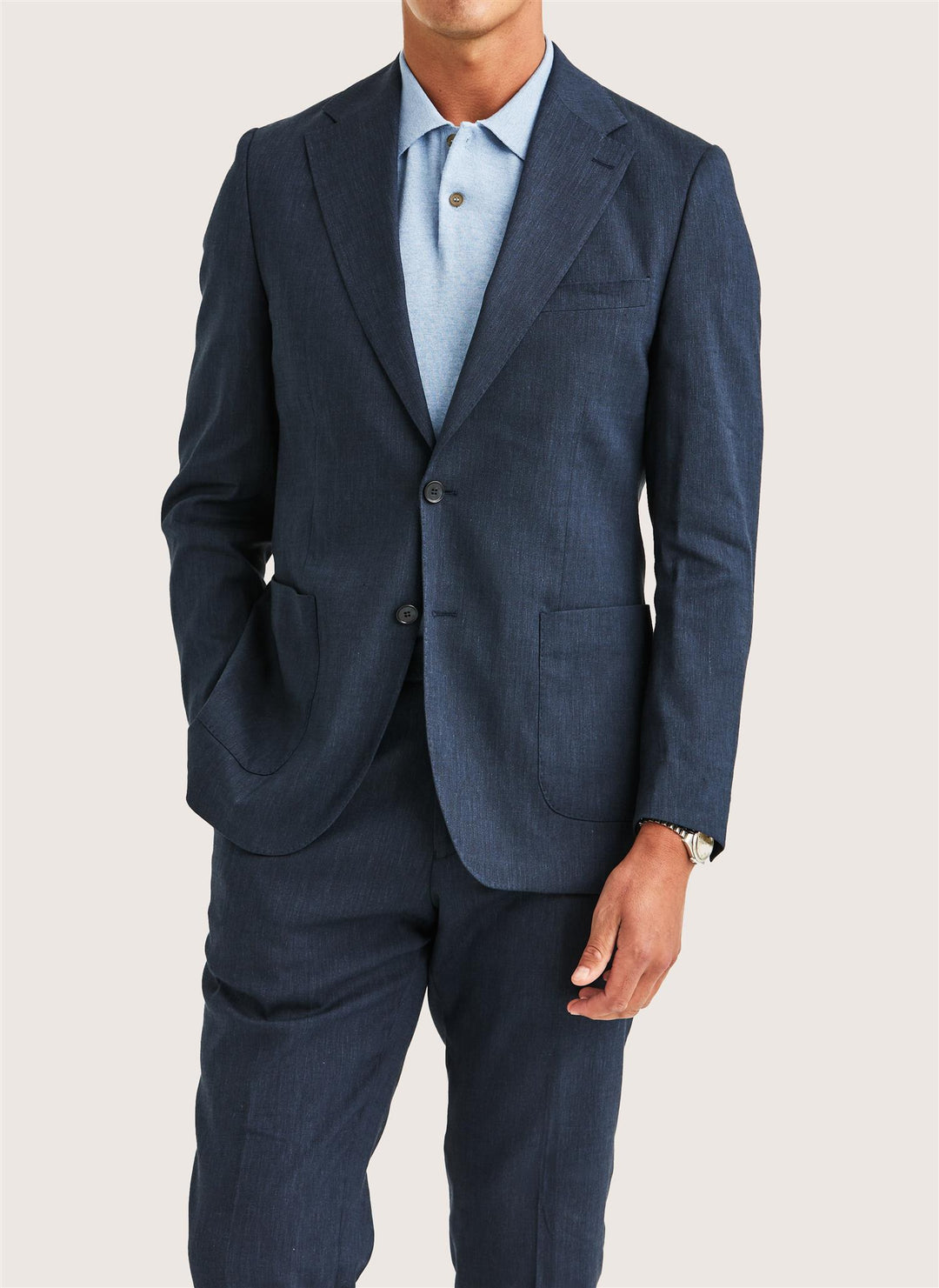 Morris Linen Suit Jacket  Navy