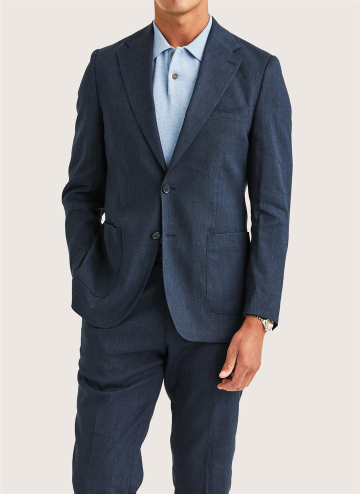 Morris Linen Suit Jacket  Navy