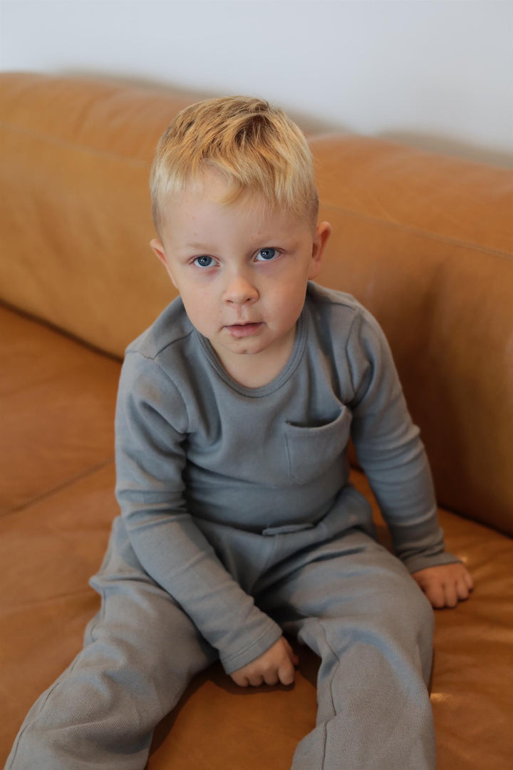 Thoro Hen Ls Slim Top  Mellomgrå