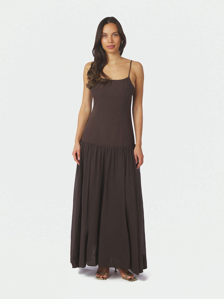 Jackie S Voile Dress  Dark Brown
