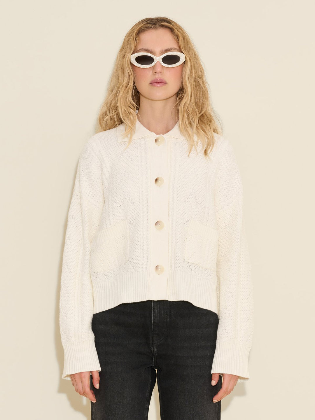 Serena Knit Cardigan  White