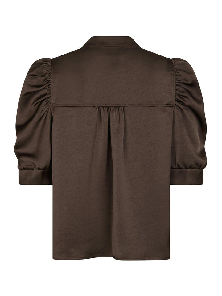 Roella Heavy Sateen Blouse  Dark Brown