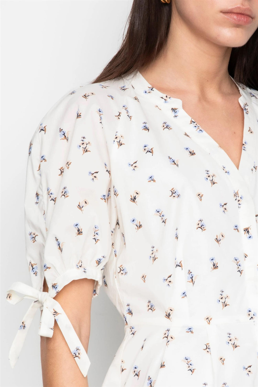 Lia Dress  White Anemone Print