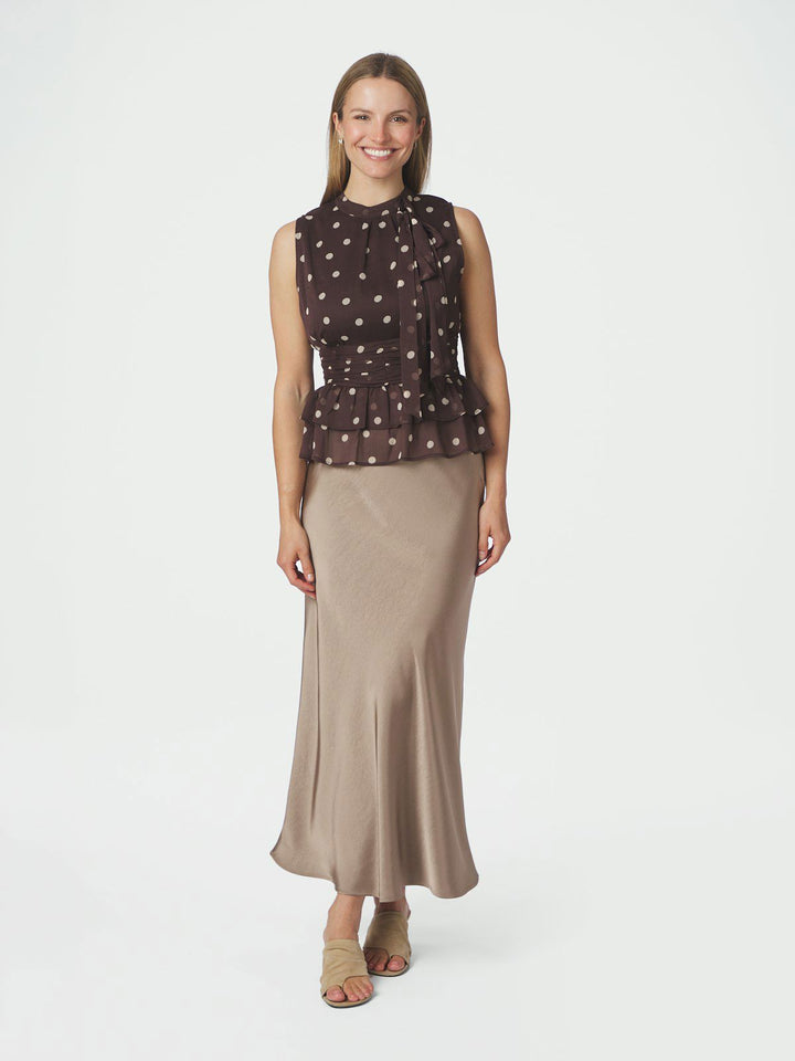 Ansol Big Dot Top  Brown