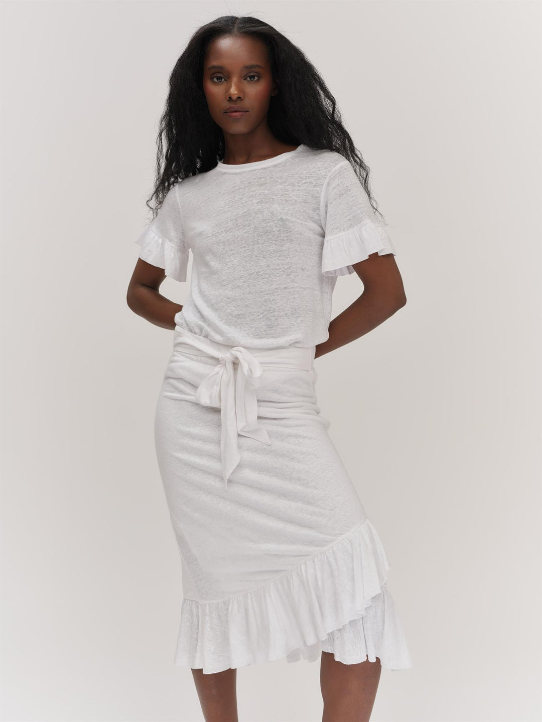 Lara Linen Tee  White