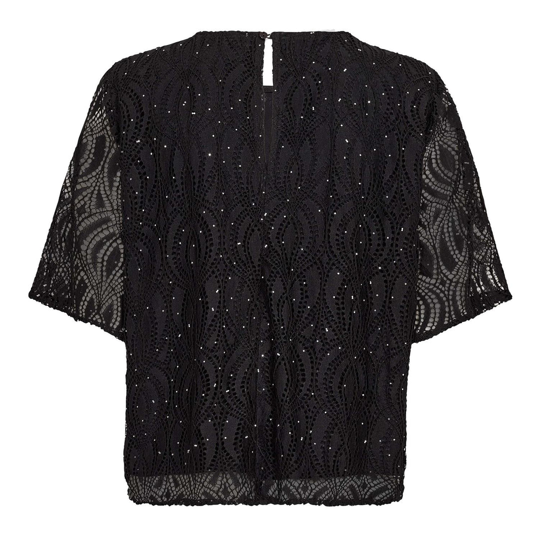 EricaCC Stone Lace SS Blouse Black