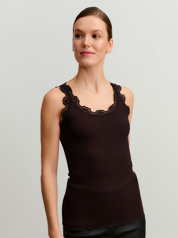 RWBabette SL U-neck Lace Top  Ganache