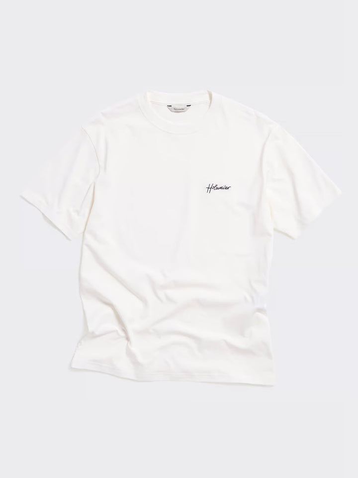 Tucker Embroidery Tee  White