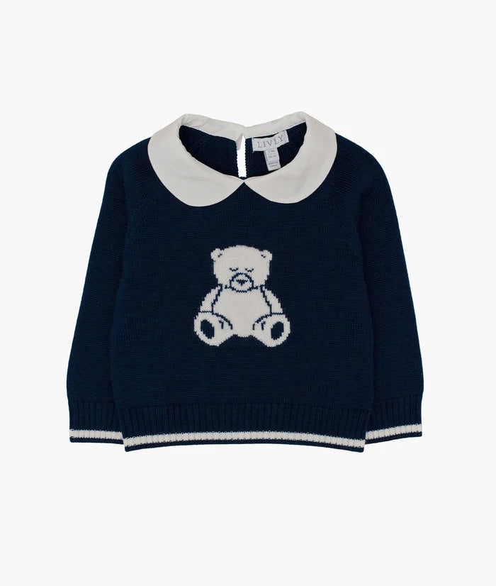 Teddy Merino Sweater  Navy