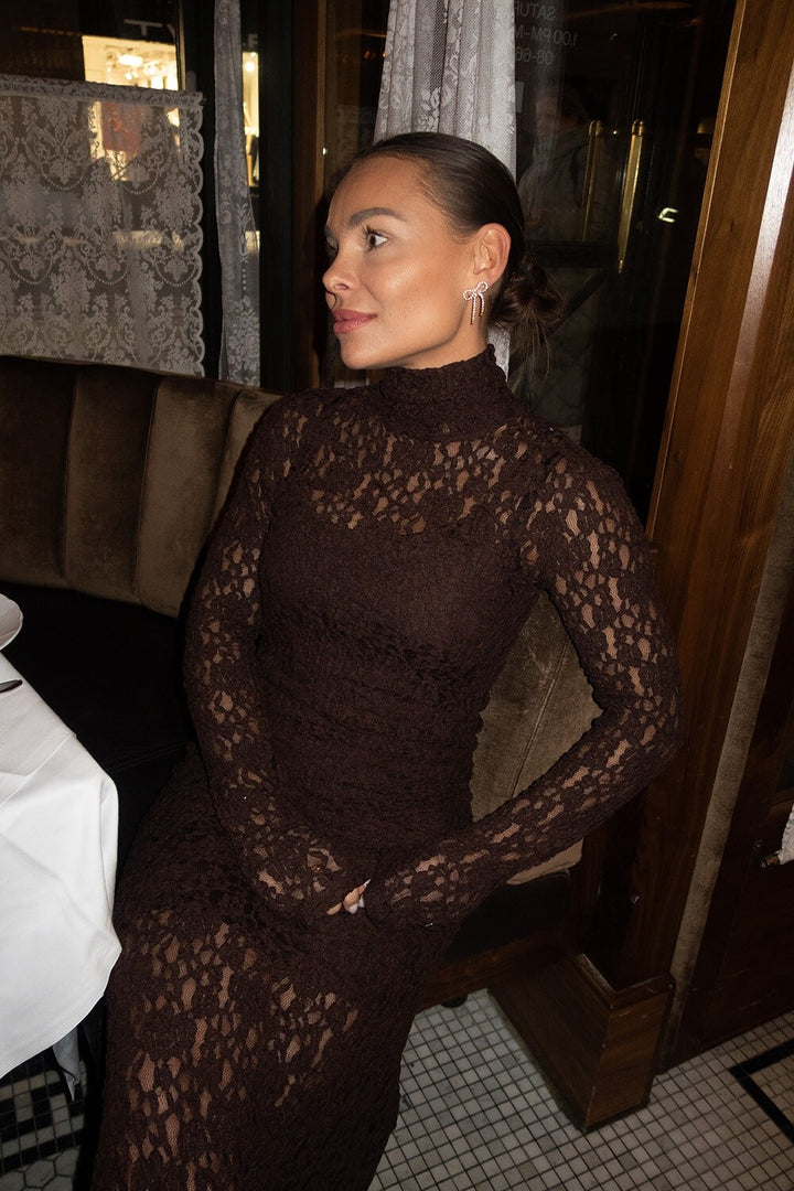 Janasia Lace Dress  Mocha Brown