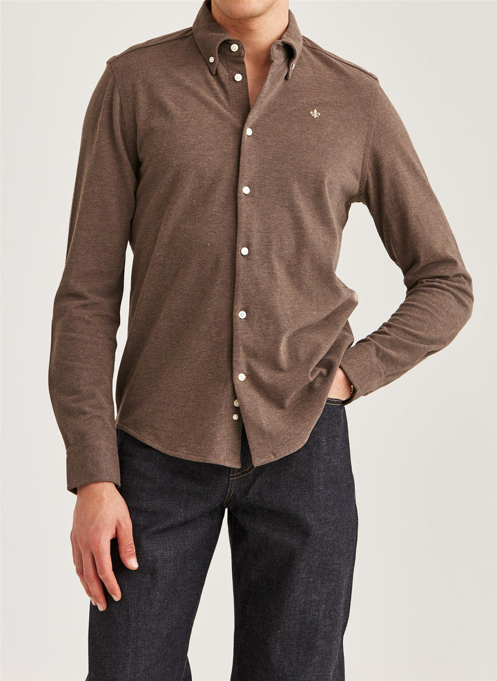Camden Piqué Shirt  Brown