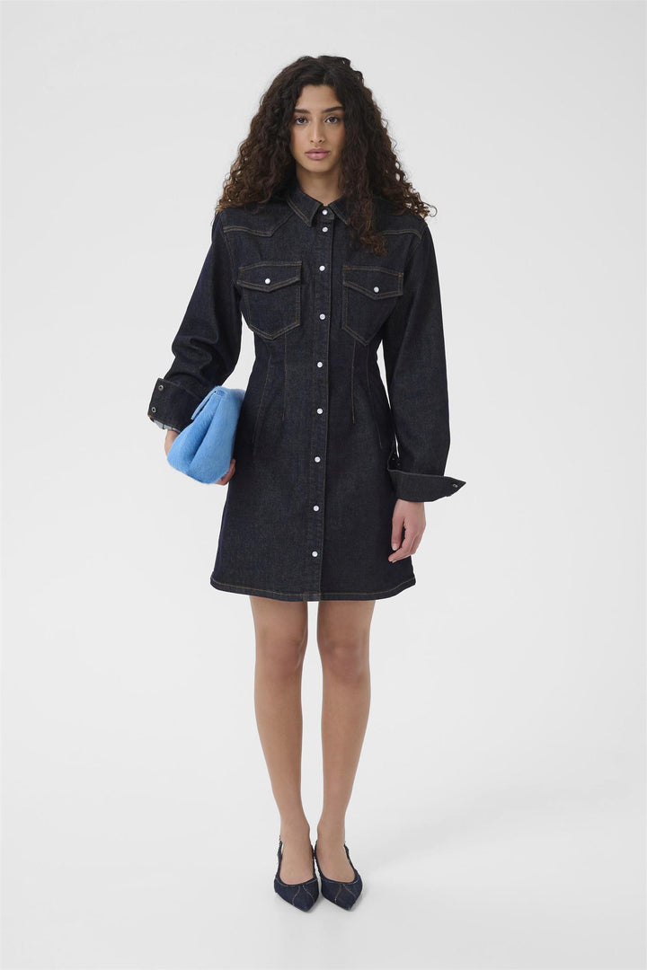 Gzmae Dress  Dark Blue Rinse