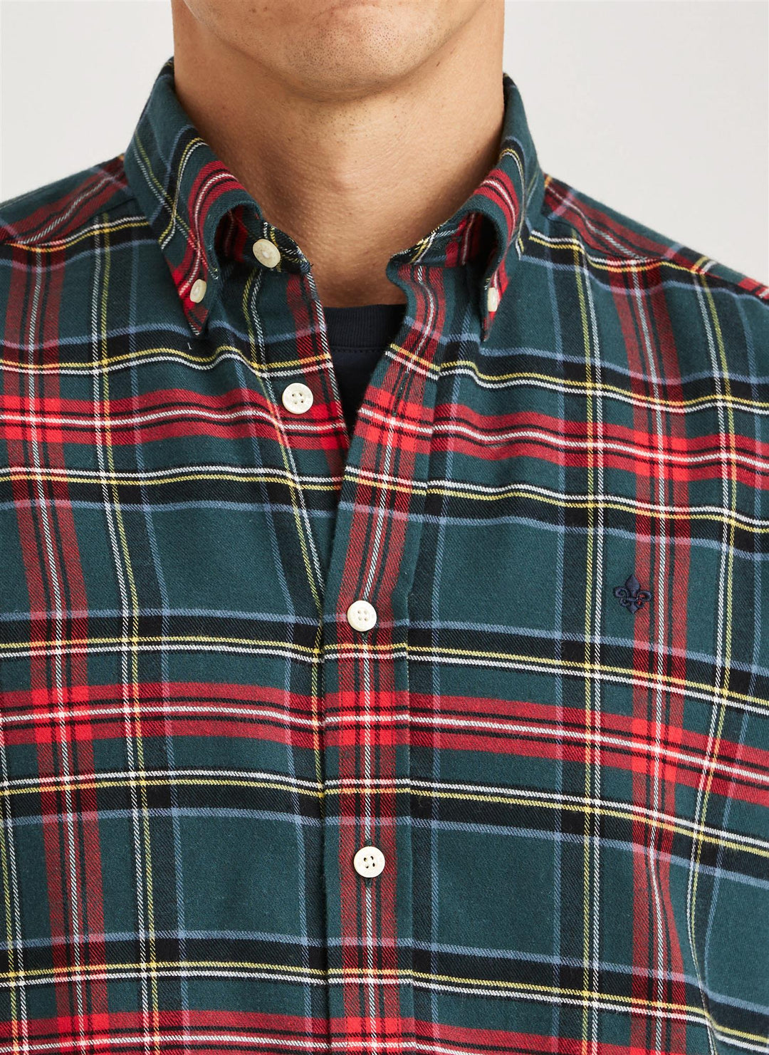Soft Twill Tartan Shirt-Slim Fit  Green