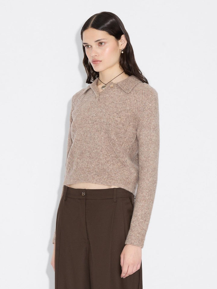 Argyle Polo  Taupe