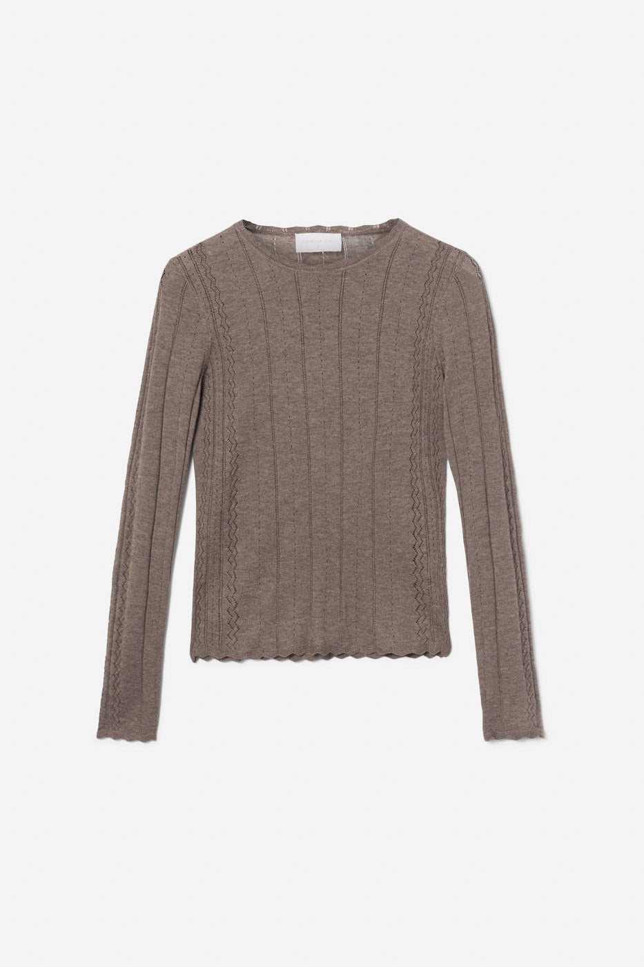 Safir Knit Top Dark Taupe Melange