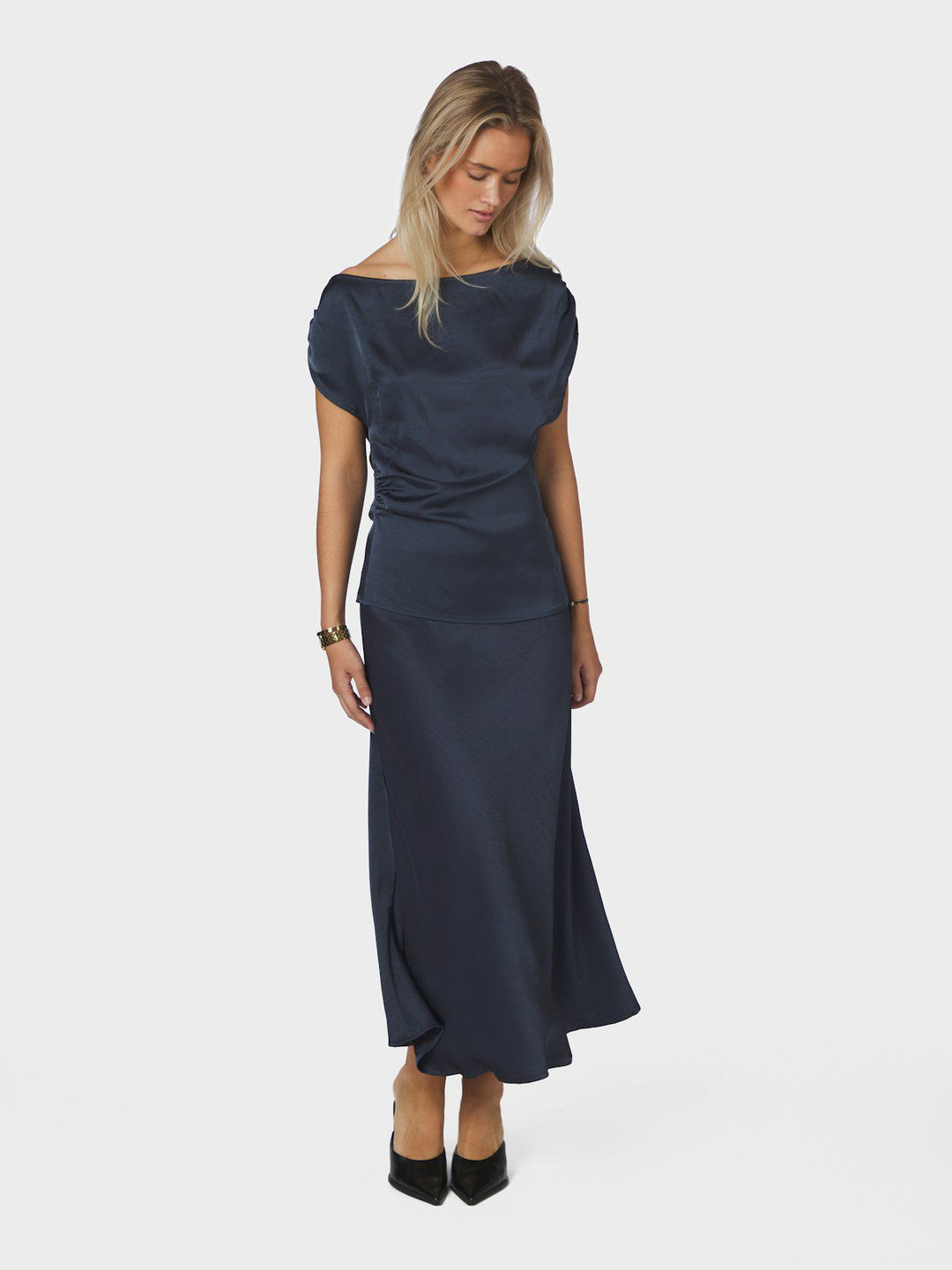 Mabelle Heavy Sateen Top Midnight Blue