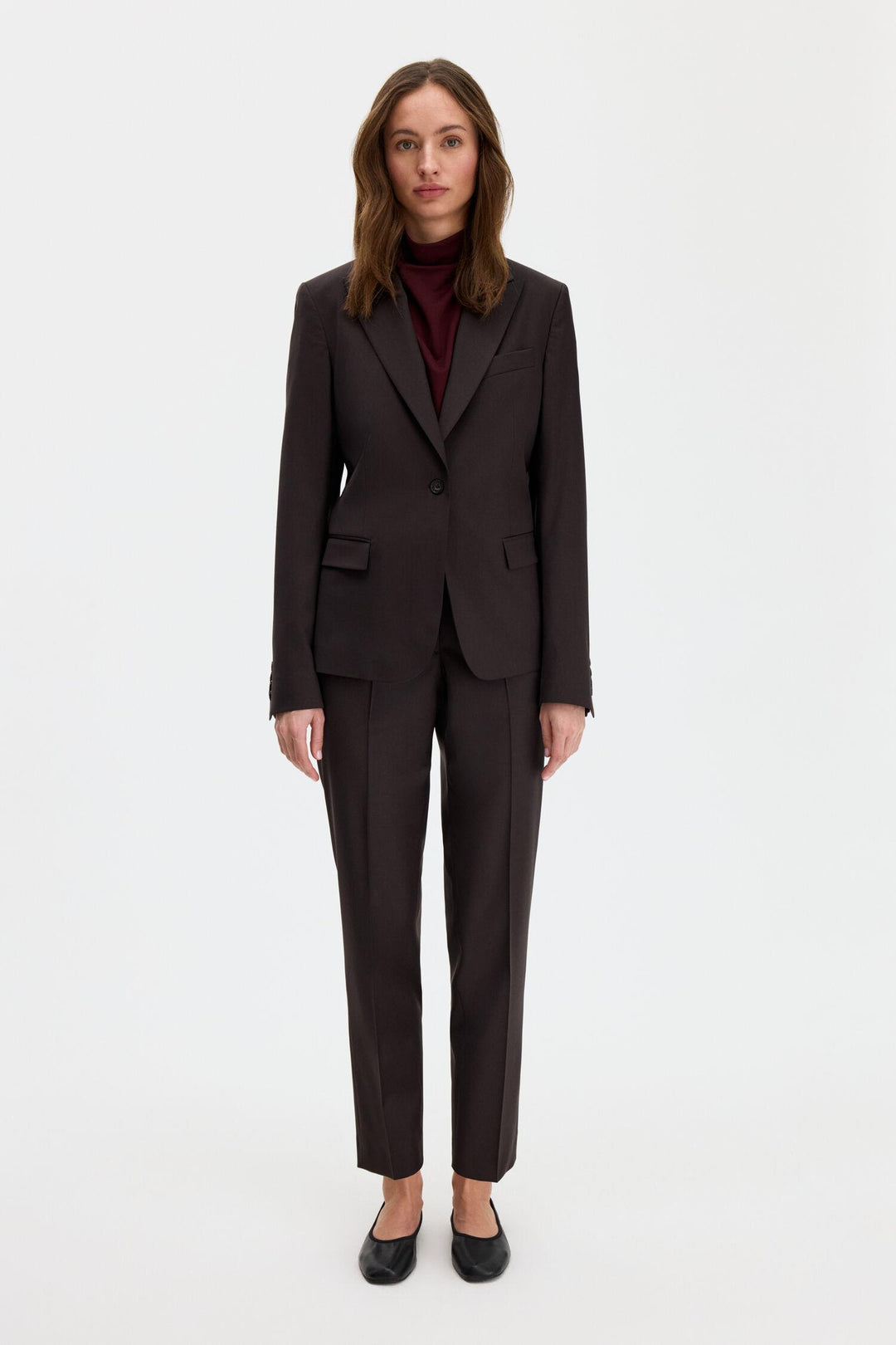 sasha cool wool blazer  Dark Chocolate