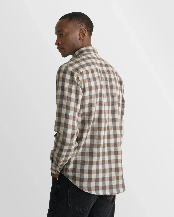 Block Check Flannel  Beige