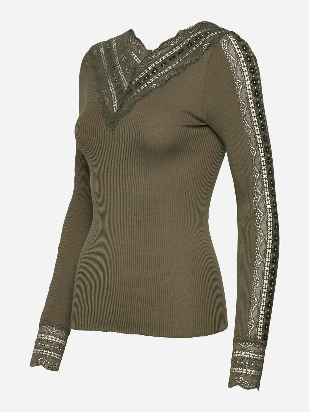 RWBenita Silk LS Lace T-neck T-shirt  Kalamata