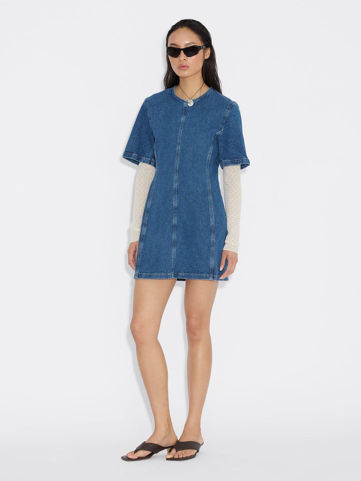 Short Denim Dress  Blue