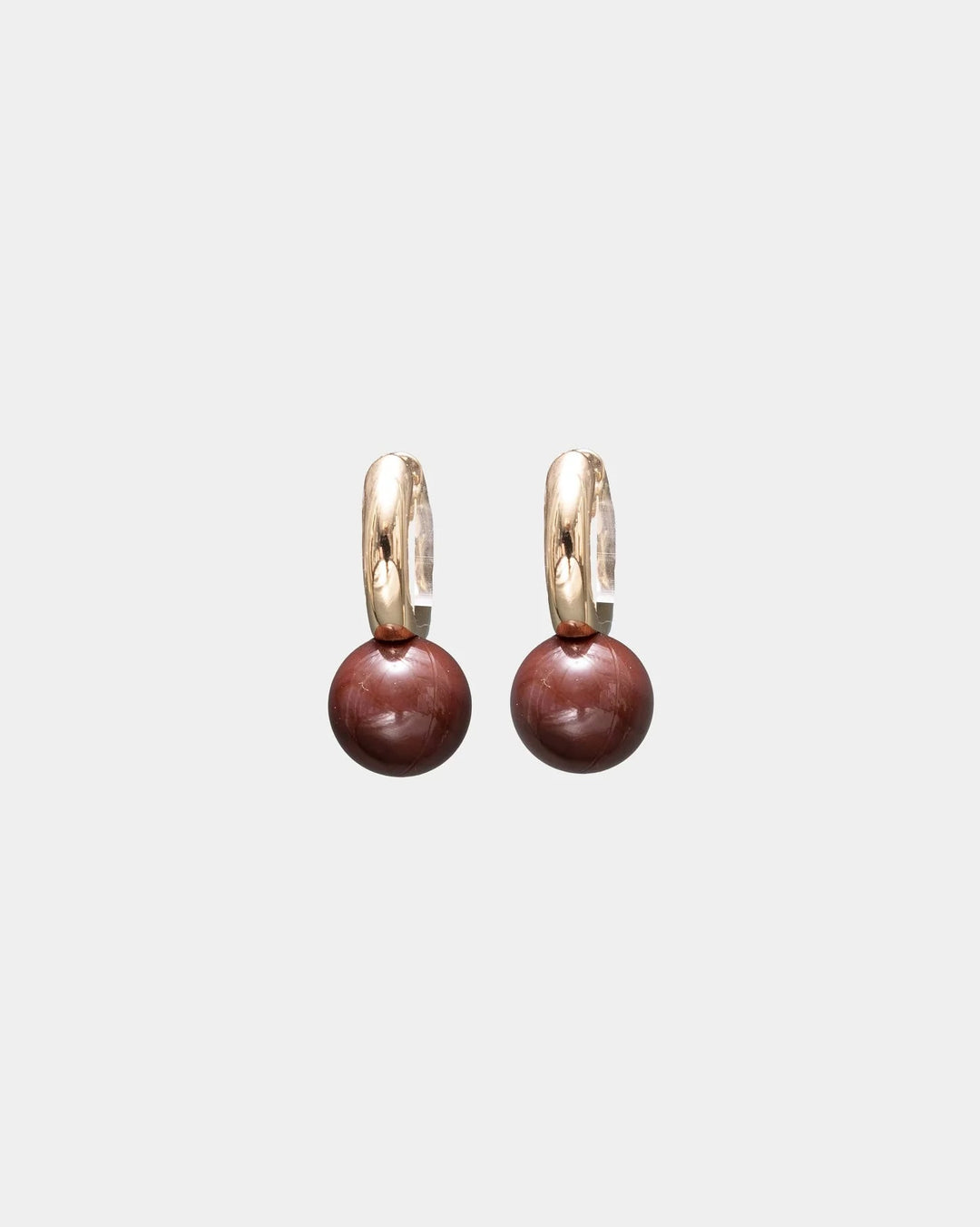 Amelie Pearl Hoops Dark Brown