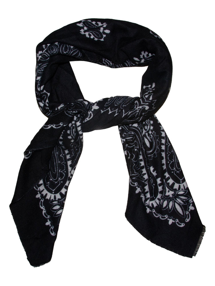 Dame skjerf paisley 110x110  Sort