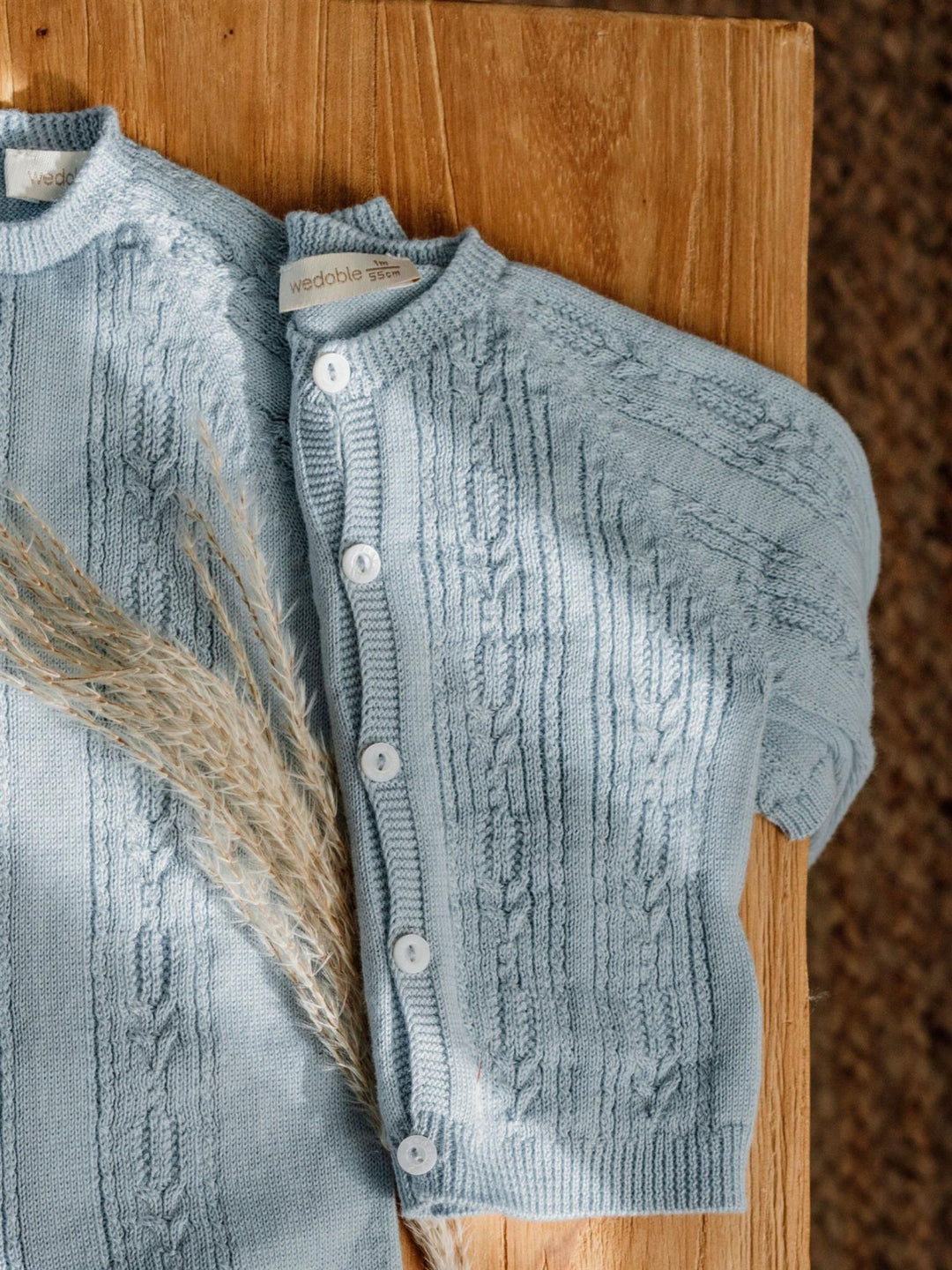 Casaco trança  Soft Blue