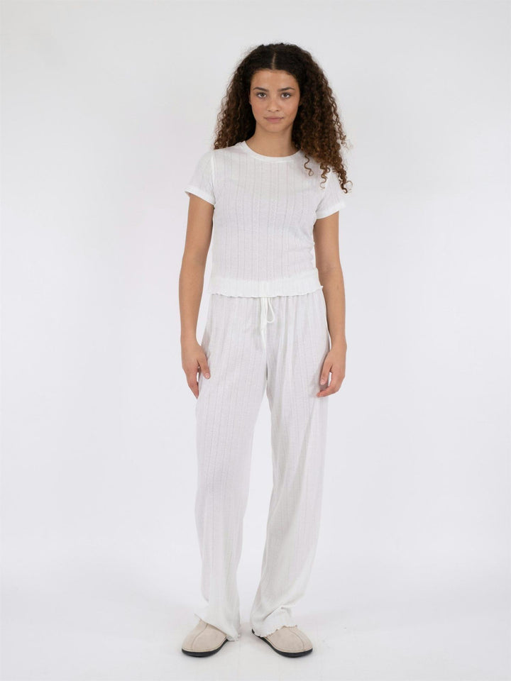 Serafina Pointelle Pants  White