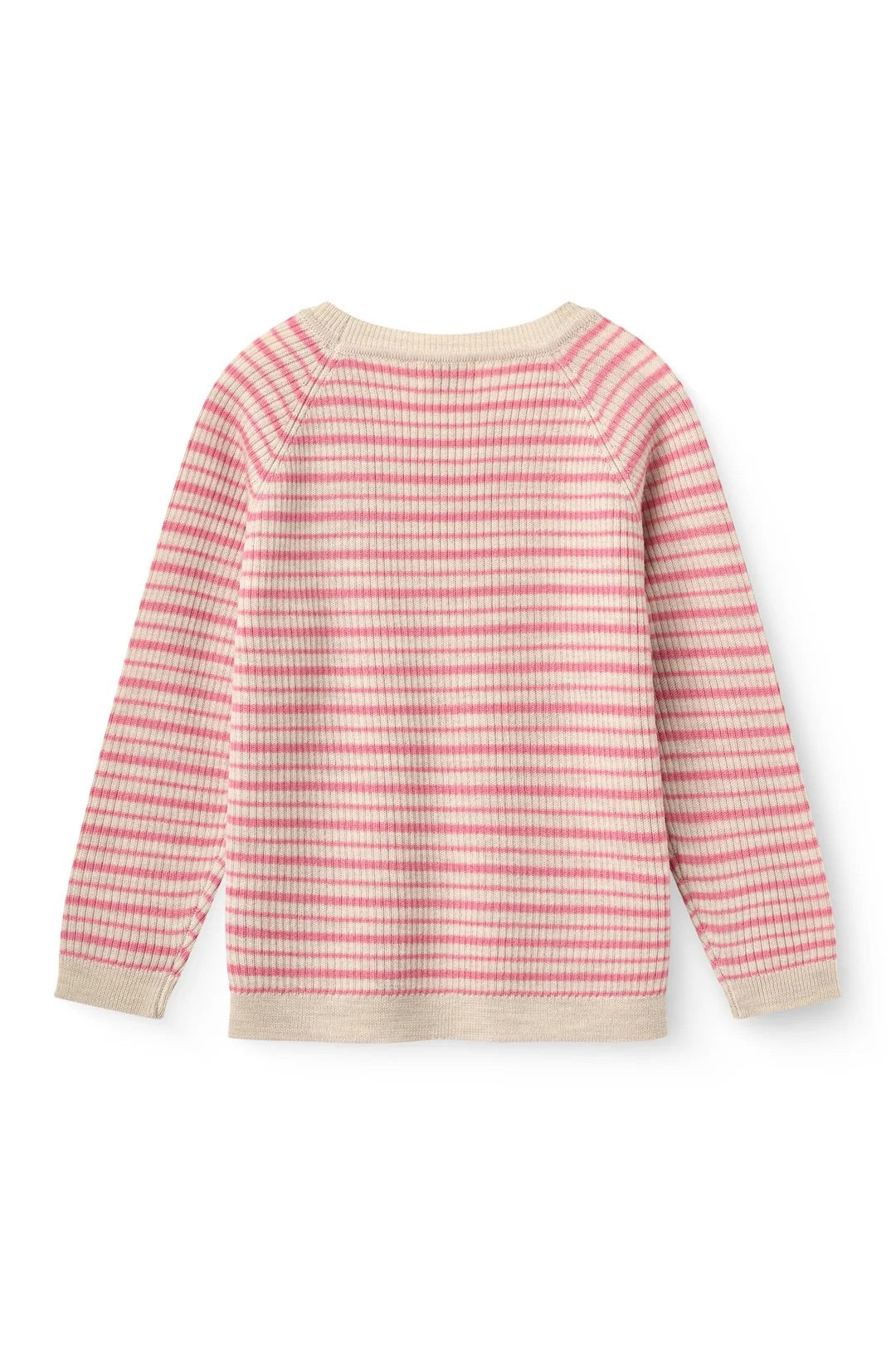 MERINO CLASSIC RIB BLOUSE  Blossom Pink Stripe