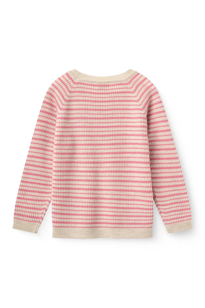 MERINO CLASSIC RIB BLOUSE  Blossom Pink Stripe