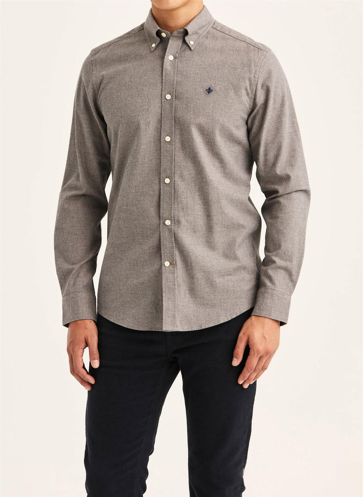 Watts Flannel Shirt-Slim Fit  Brown