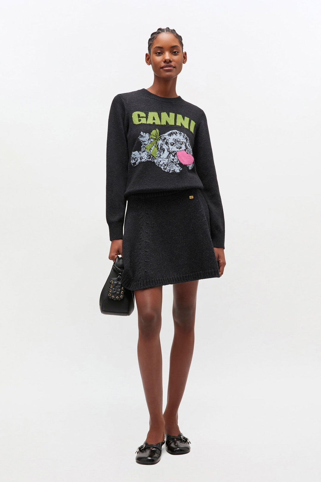 CHUNKY WOOL MIX MINI SKIRT  Phantom