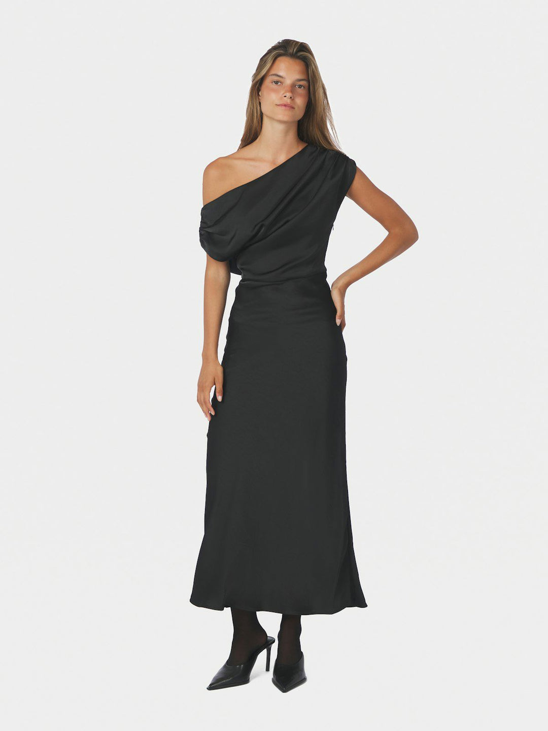 Lilith Heavy Sateen Dress Black